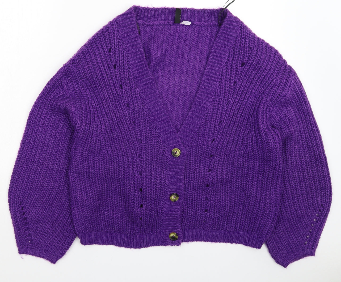 Divided Womens Purple  Knit Cardigan Jumper Size M