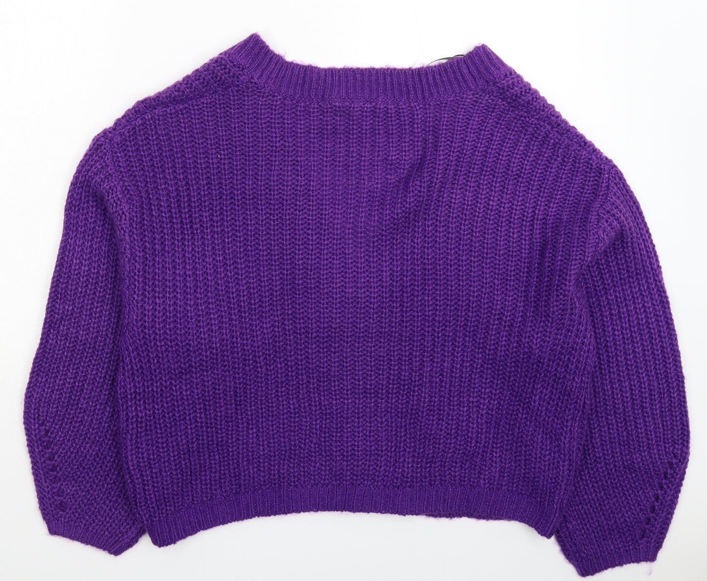 Divided Womens Purple  Knit Cardigan Jumper Size M