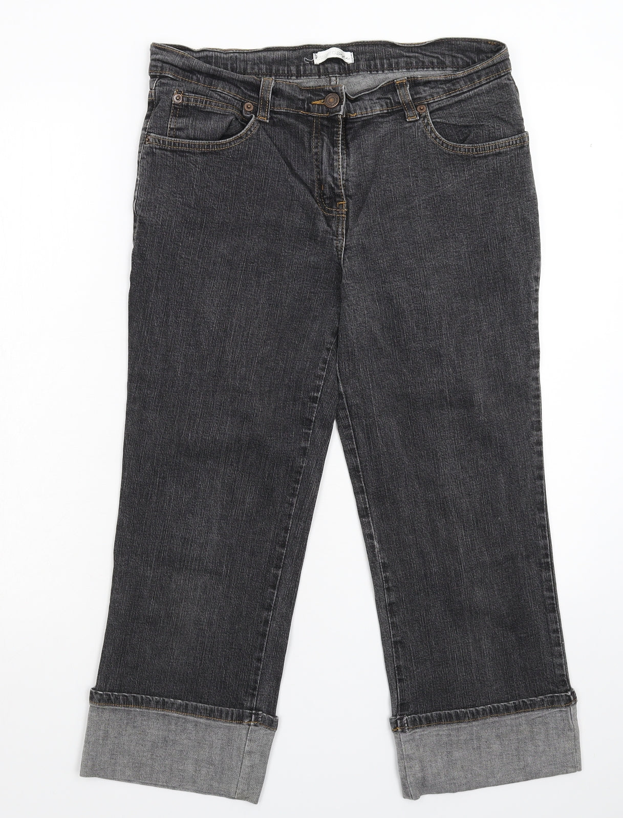 Essential Style Womens Grey  Denim Cropped Jeans Size 14 L23 in