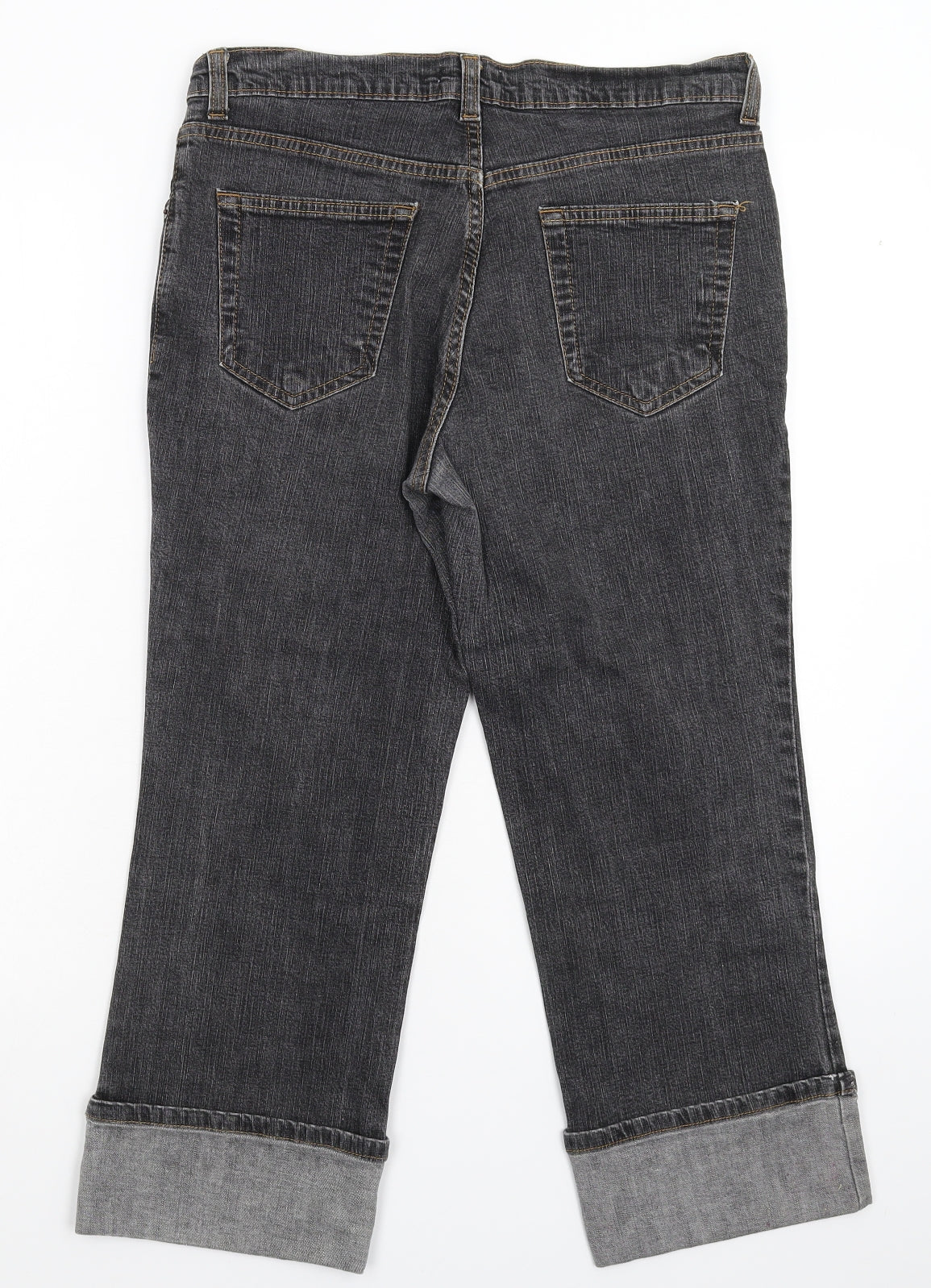Essential Style Womens Grey  Denim Cropped Jeans Size 14 L23 in