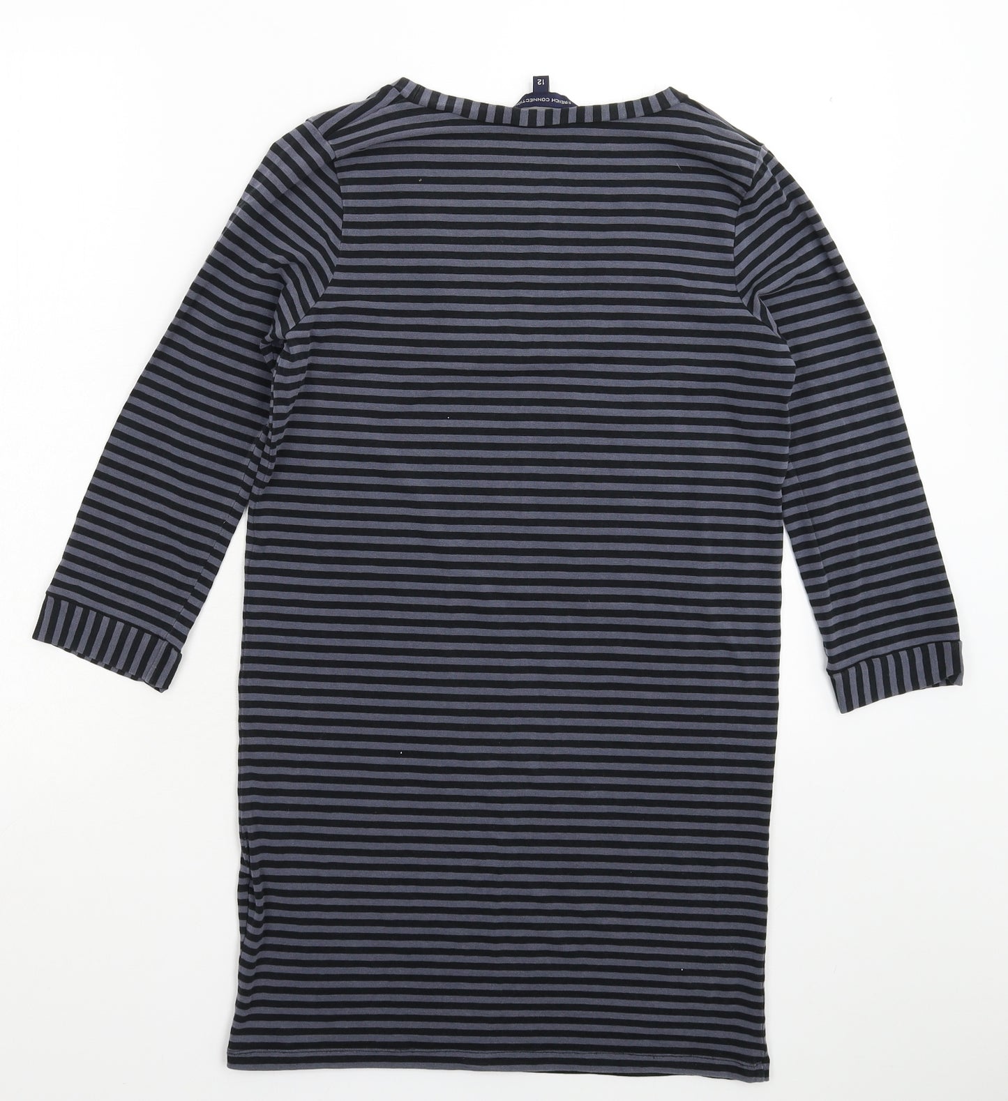 French Connection Womens Multicoloured Striped  T-Shirt Dress  Size 12