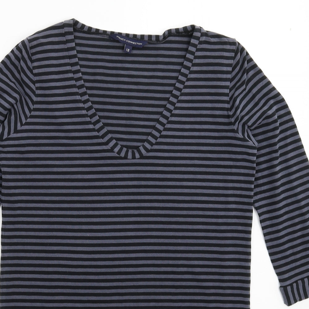 French Connection Womens Multicoloured Striped  T-Shirt Dress  Size 12