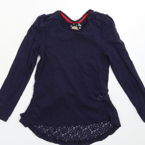 TU Girls Blue   Basic T-Shirt Size 7 Years