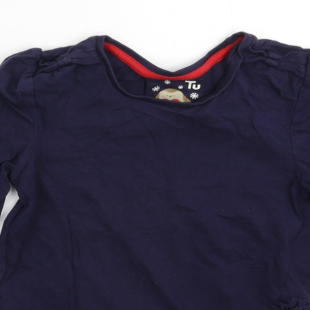 TU Girls Blue   Basic T-Shirt Size 7 Years