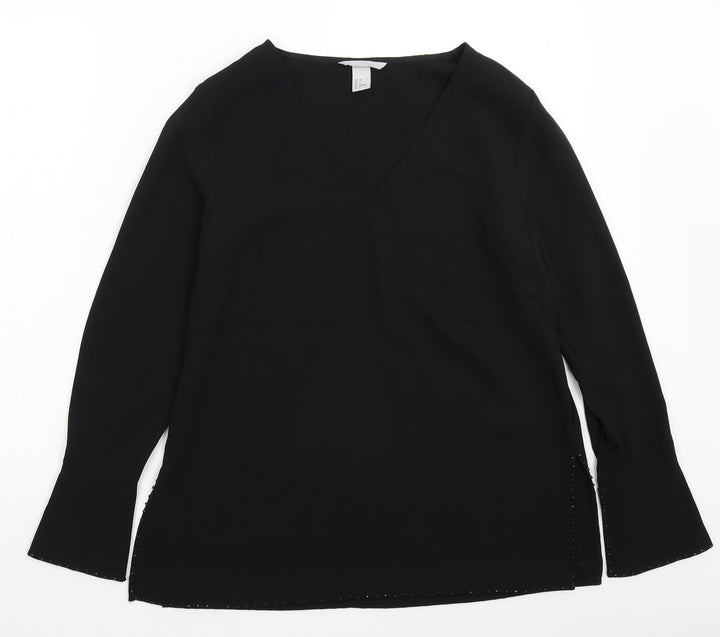 H&M Womens Black   Basic Blouse Size 10