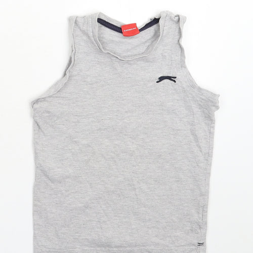 Slazenger Boys Grey   Basic Tank Size 7-8 Years