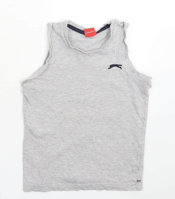 Slazenger Boys Grey   Basic Tank Size 7-8 Years