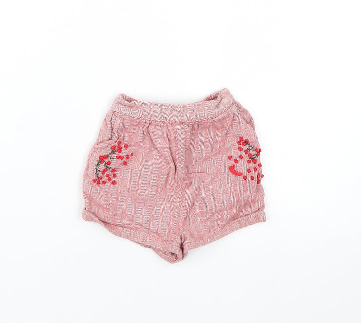 NEXT Baby Red Herringbone  Cropped Trousers Size 3-6 Months  - Shorts