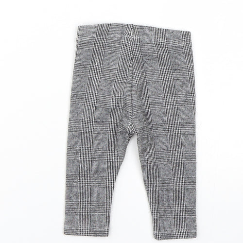 NEXT Girls Grey Check  Capri Leggings Size 6-9 Months