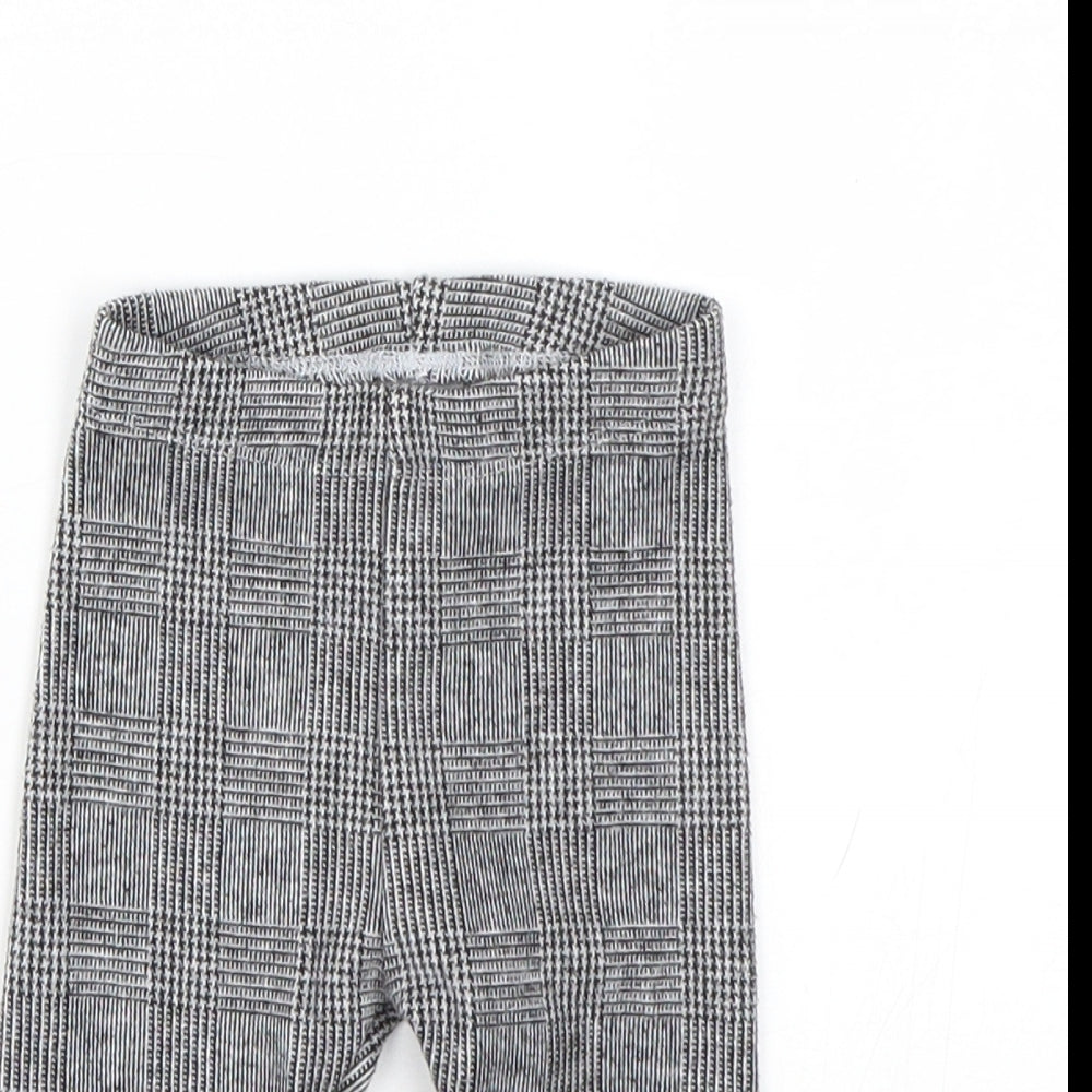 NEXT Girls Grey Check  Capri Leggings Size 6-9 Months