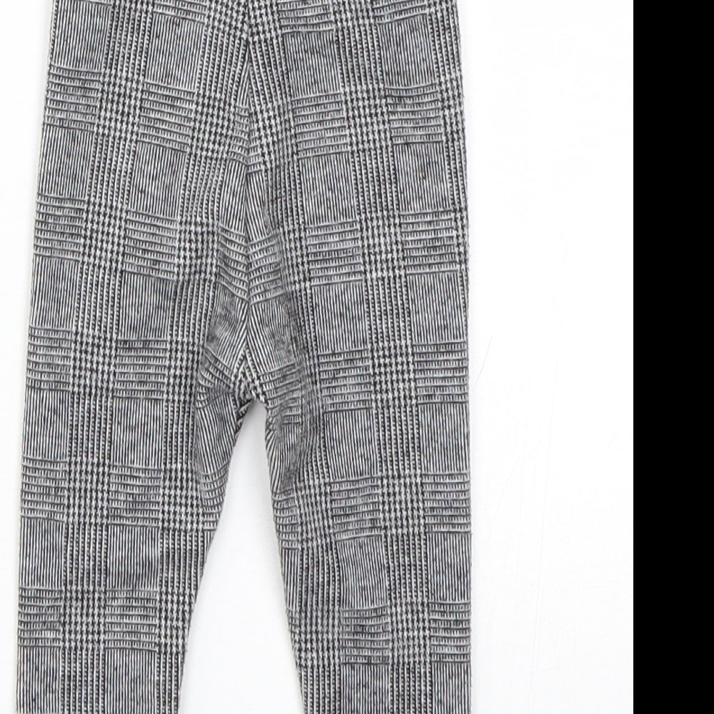 NEXT Girls Grey Check  Capri Leggings Size 6-9 Months
