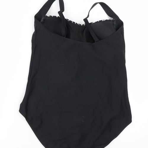 M&S Womens Black Animal Print  Basic Tank Size 18  - Swimsuit