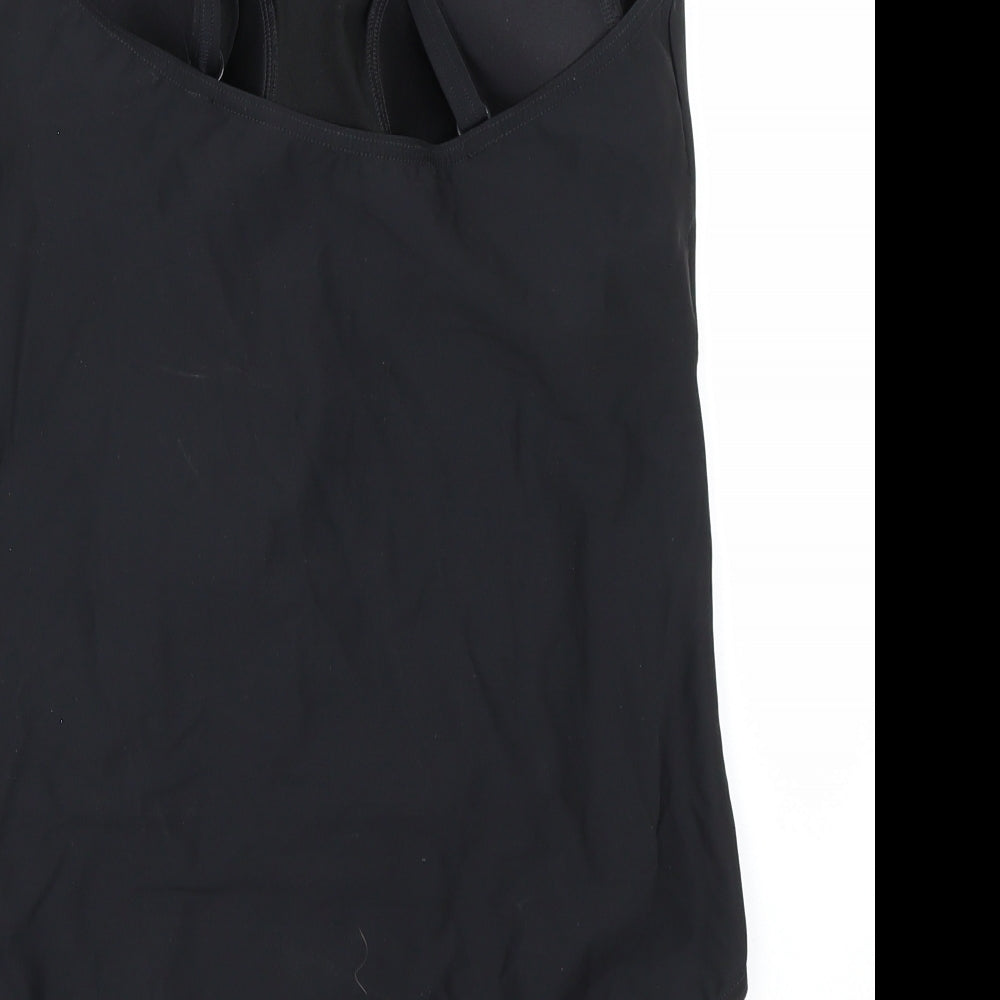 M&S Womens Black Animal Print  Basic Tank Size 18  - Swimsuit
