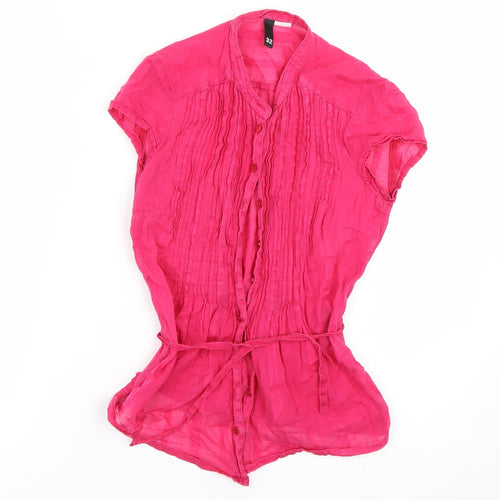 H&M Womens Pink   Basic Button-Up Size 4