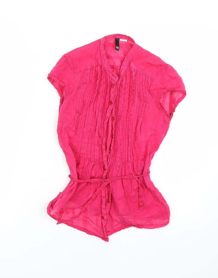 H&M Womens Pink   Basic Button-Up Size 4