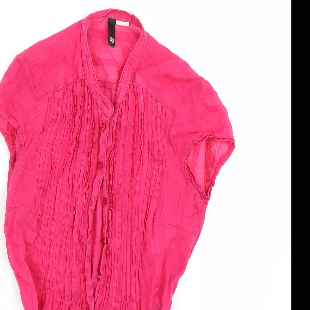 H&M Womens Pink   Basic Button-Up Size 4