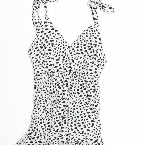 Shien Womens White Polka Dot  Tank Dress  Size S