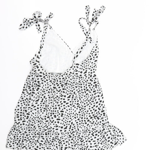 Shien Womens White Polka Dot  Tank Dress  Size S
