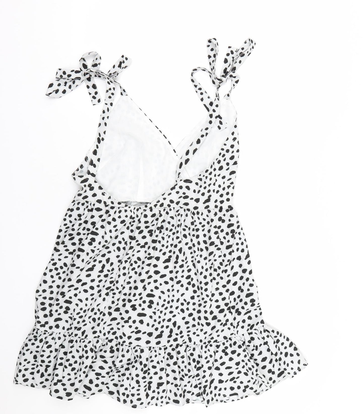 Shien Womens White Polka Dot  Tank Dress  Size S