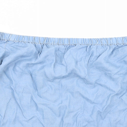 Miss Selfridge Womens Blue   Cropped T-Shirt Size 12