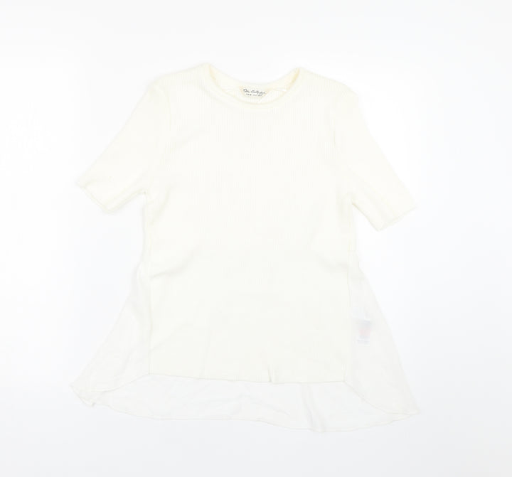 Miss Selfridge Womens White Basic T-Shirt Size 10