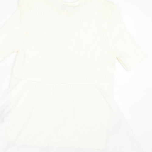 Miss Selfridge Womens White   Basic T-Shirt Size 10