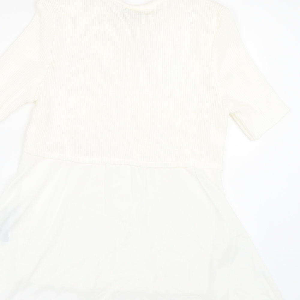 Miss Selfridge Womens White   Basic T-Shirt Size 10