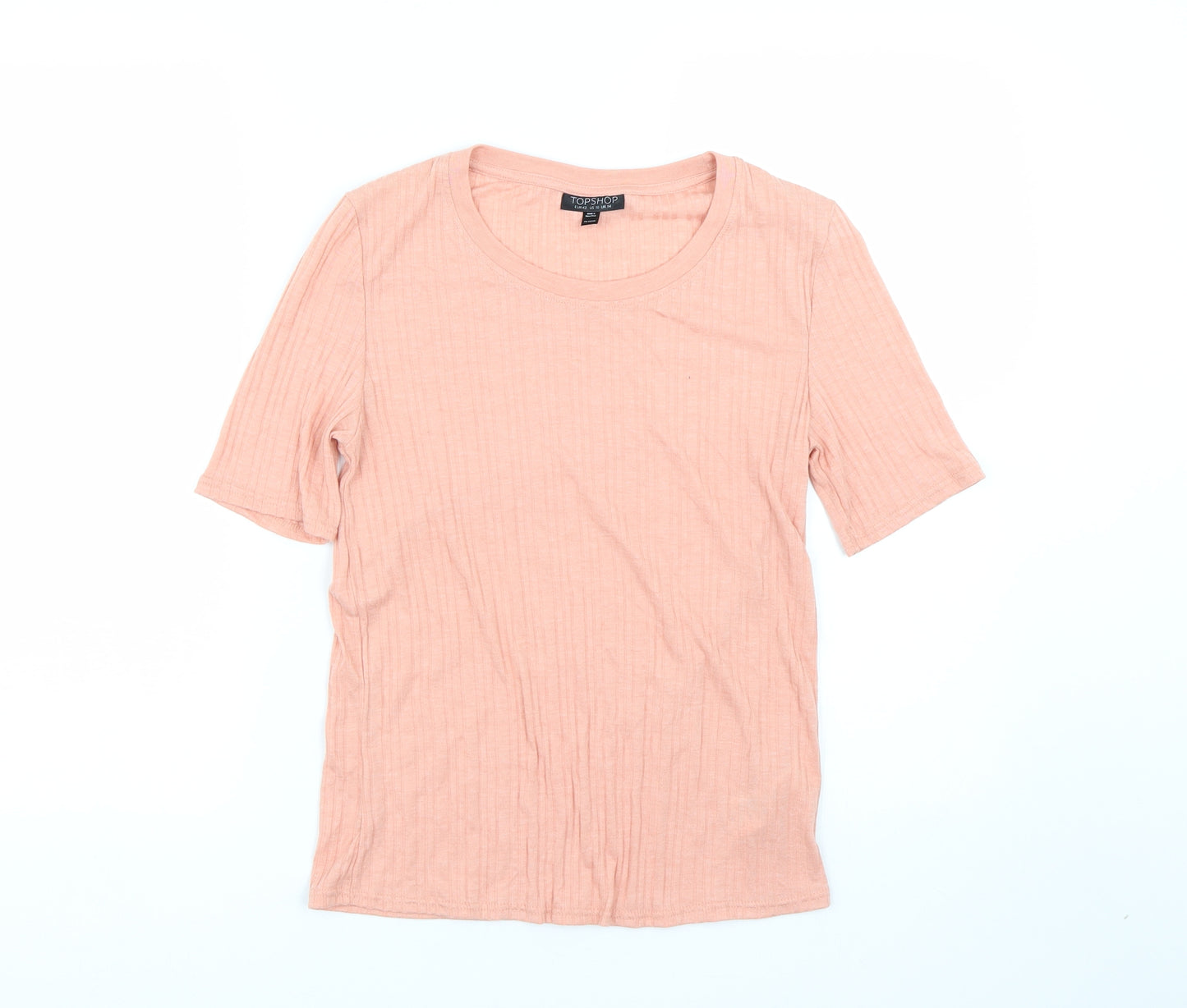 Topshop Womens Pink Striped  Basic T-Shirt Size 14