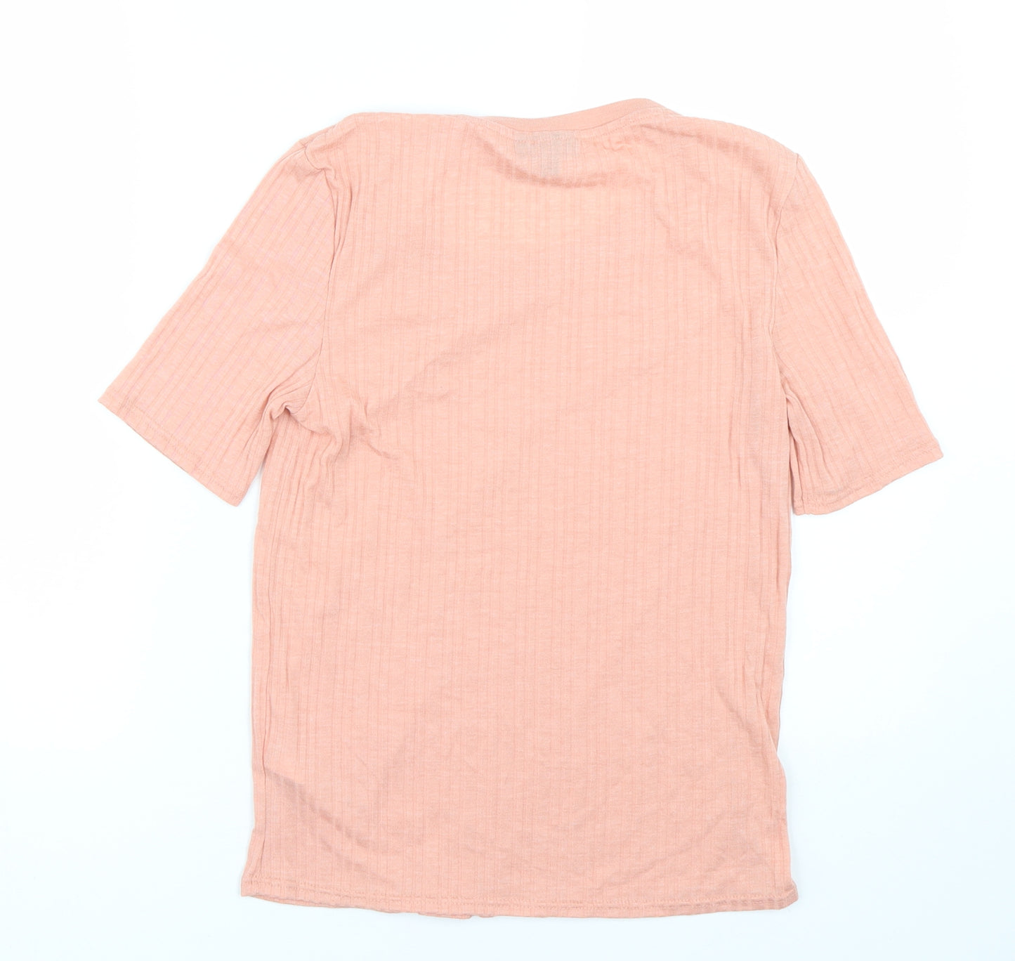 Topshop Womens Pink Striped  Basic T-Shirt Size 14