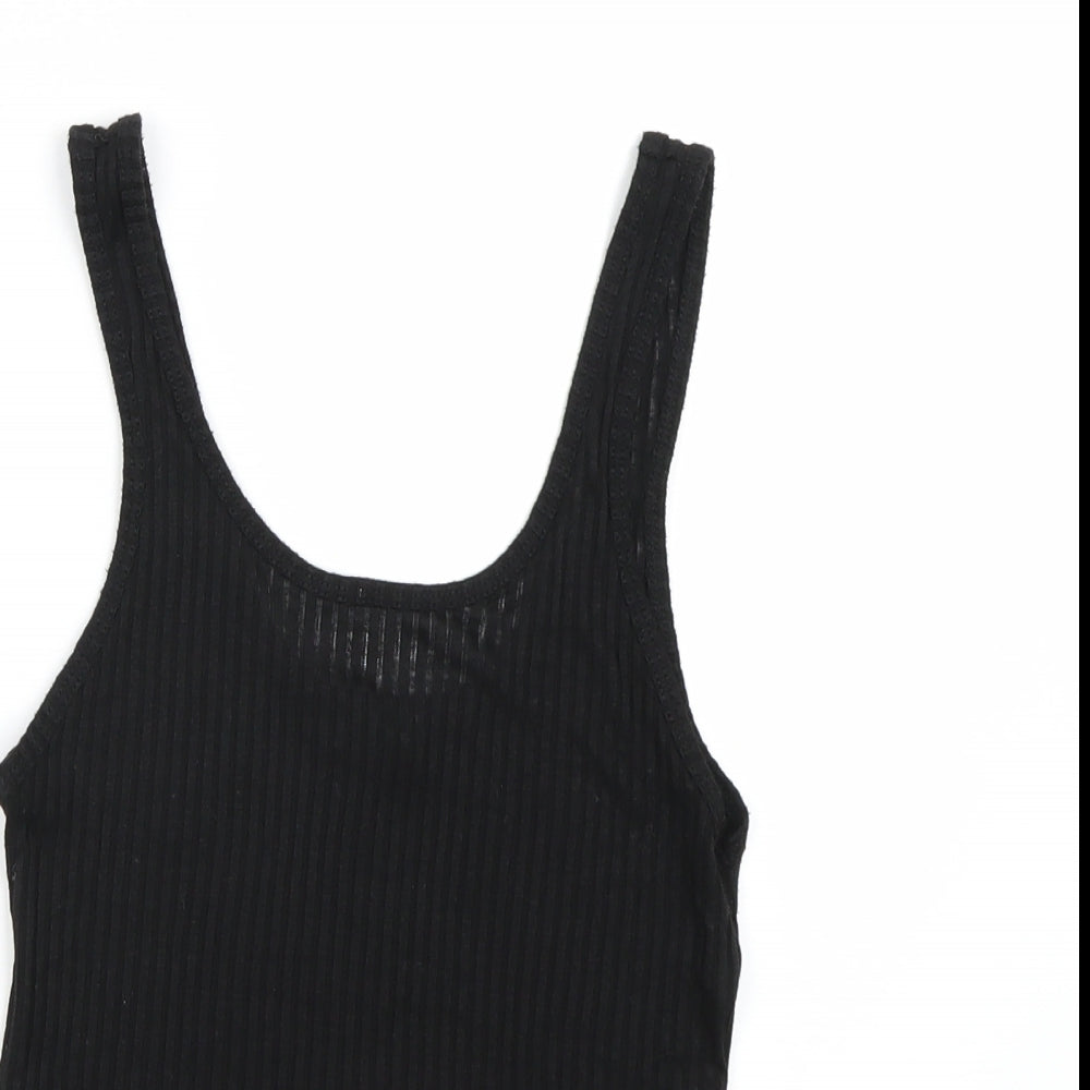 Topshop Womens Black Striped  Basic Tank Size 10