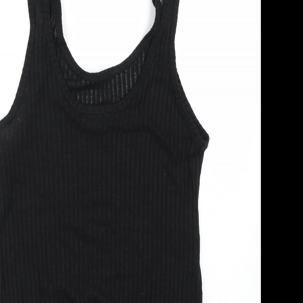 Topshop Womens Black Striped  Basic Tank Size 10