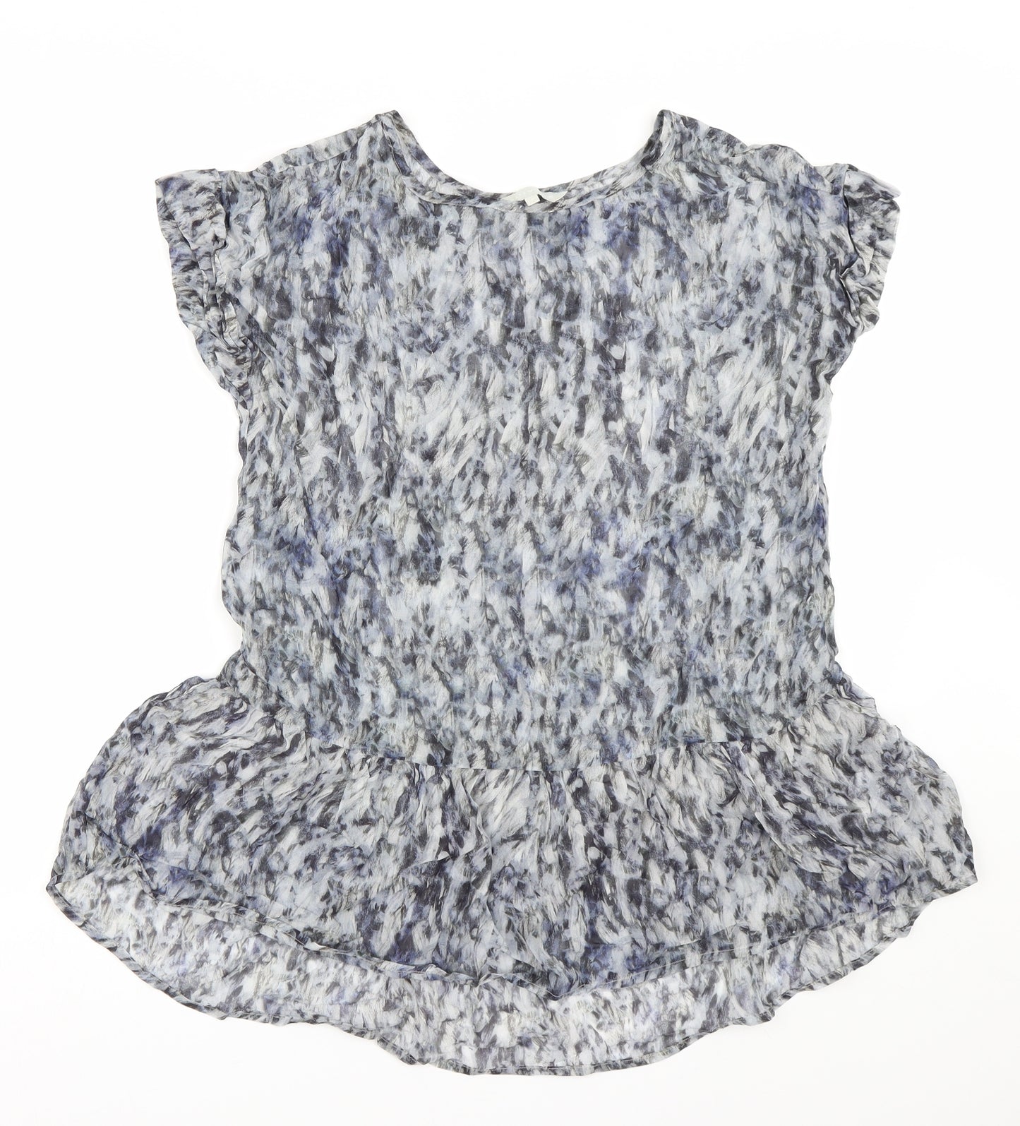 Gray & Willow Womens Blue Floral  Basic Blouse Size 8