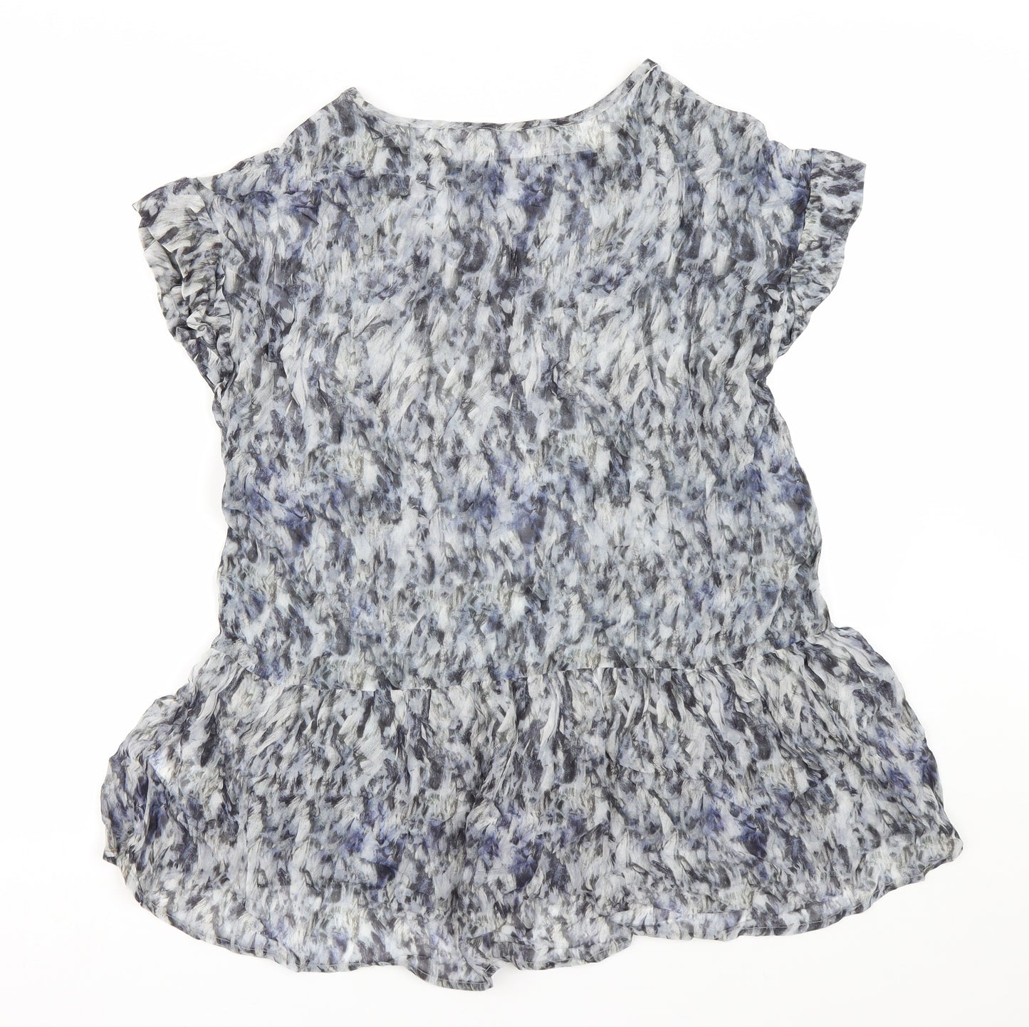 Gray & Willow Womens Blue Floral  Basic Blouse Size 8