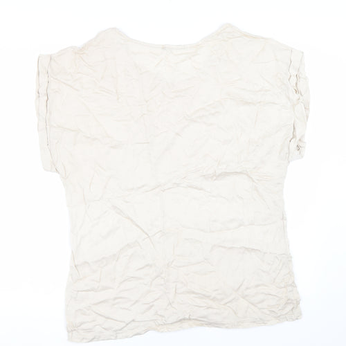 Vabene Womens Beige   Basic T-Shirt Size M