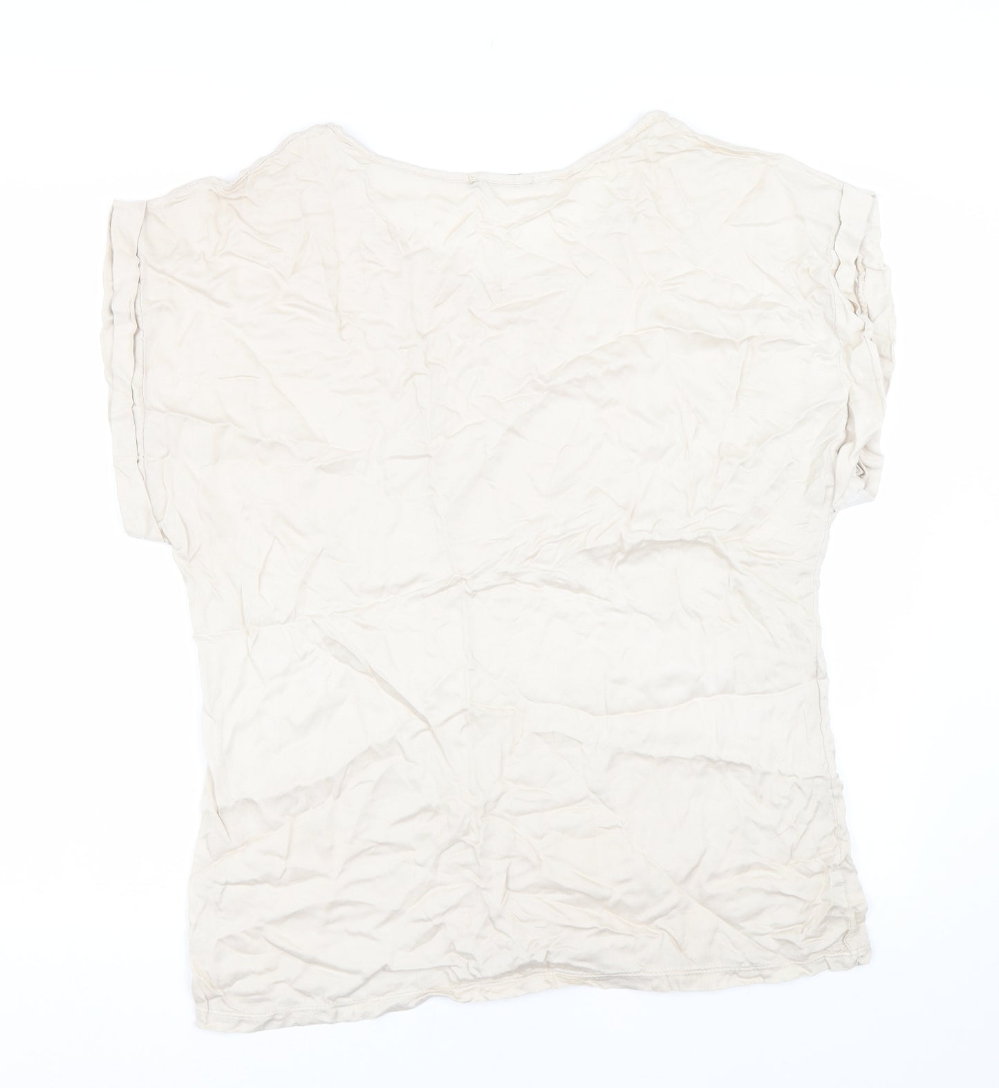 Vabene Womens Beige   Basic T-Shirt Size M