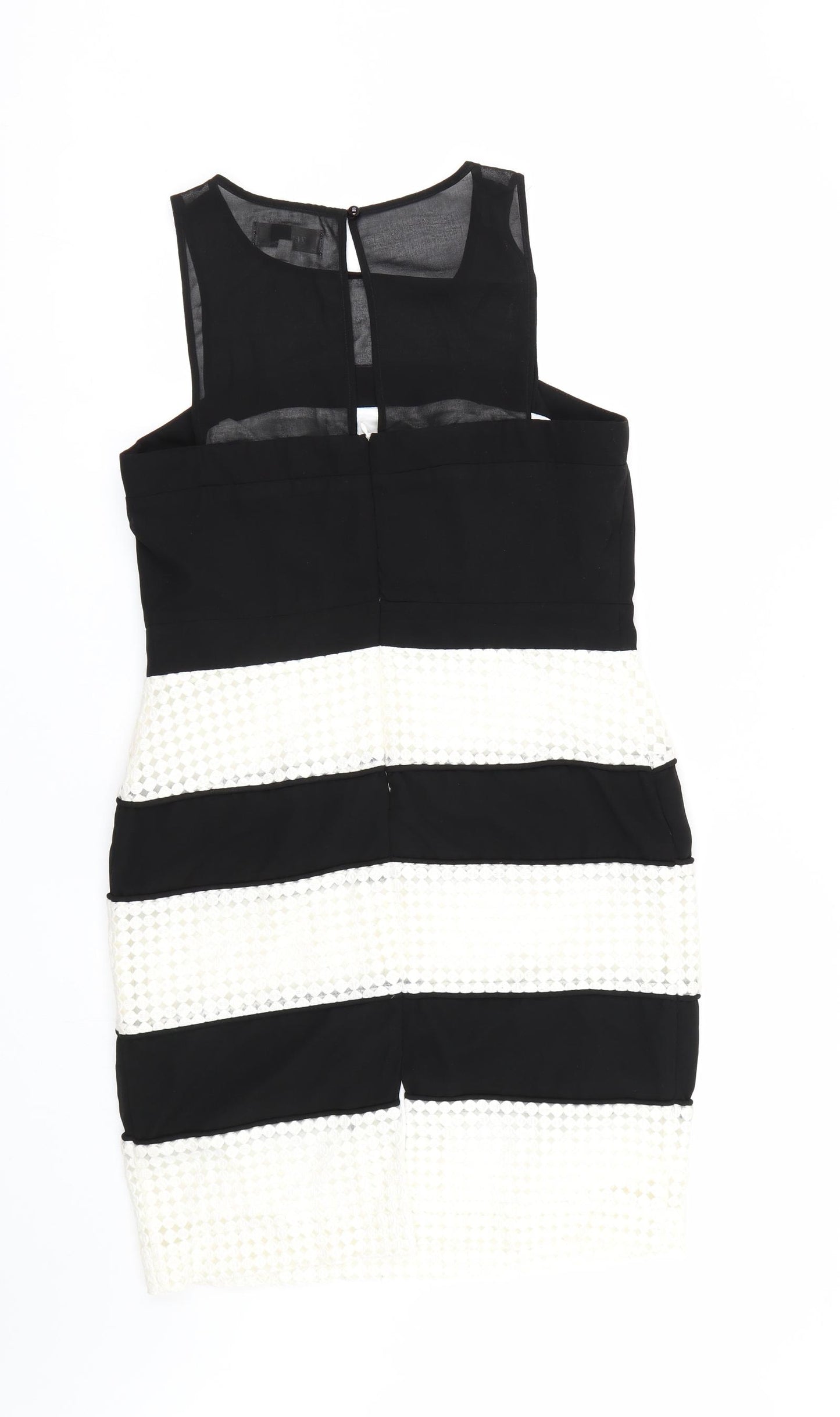 Zelia Womens Black Striped  Tank Dress  Size 14