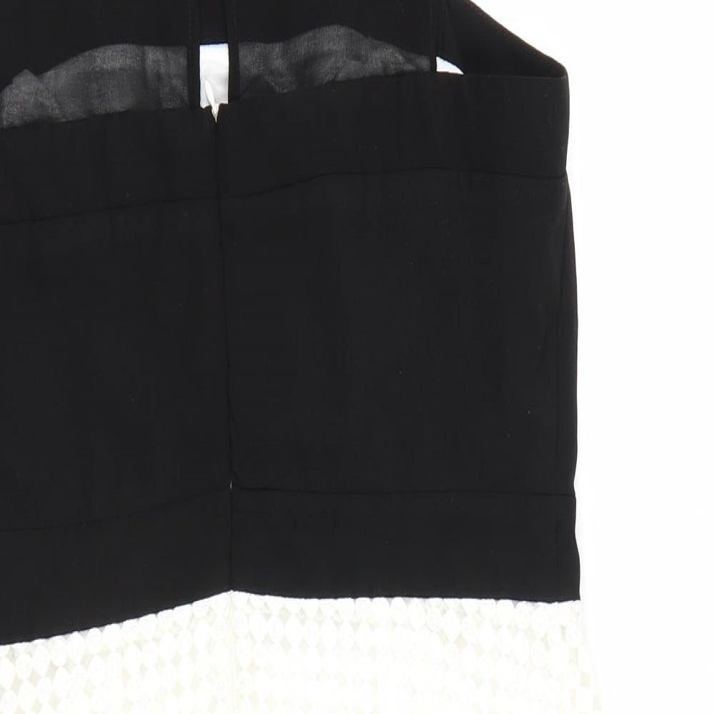 Zelia Womens Black Striped  Tank Dress  Size 14