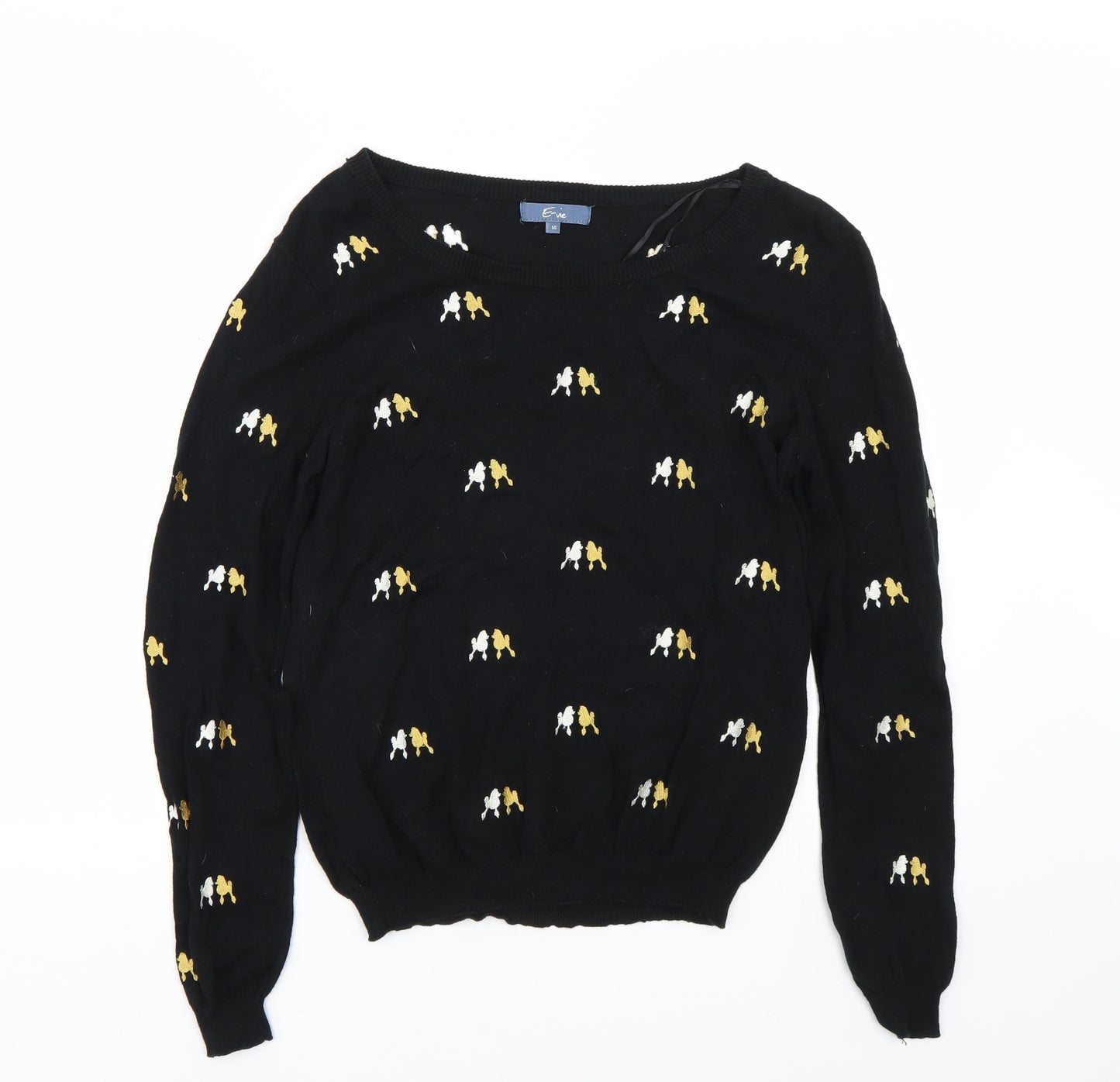 Evie Womens Black Polka Dot  Pullover Jumper Size 14