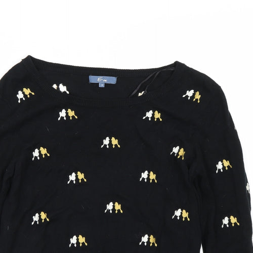 Evie Womens Black Polka Dot  Pullover Jumper Size 14
