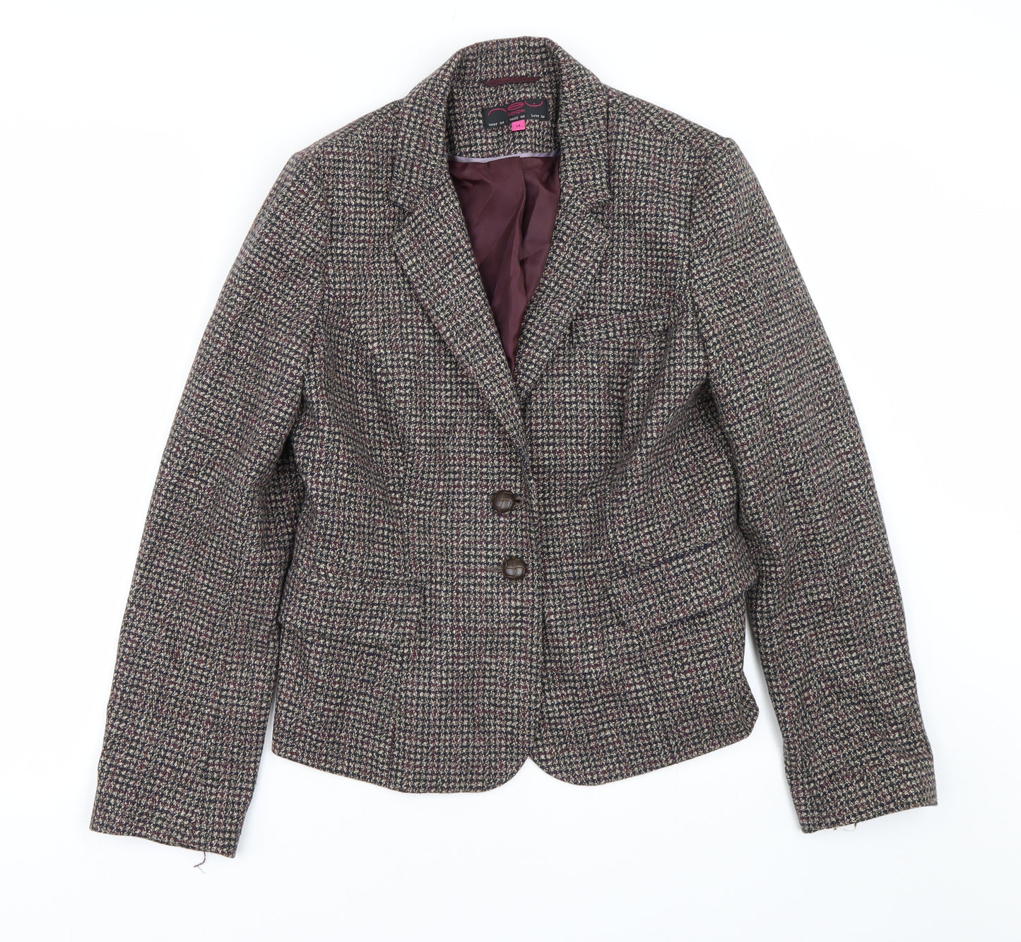 New Look Womens Brown  Tweed Jacket Suit Jacket Size 14