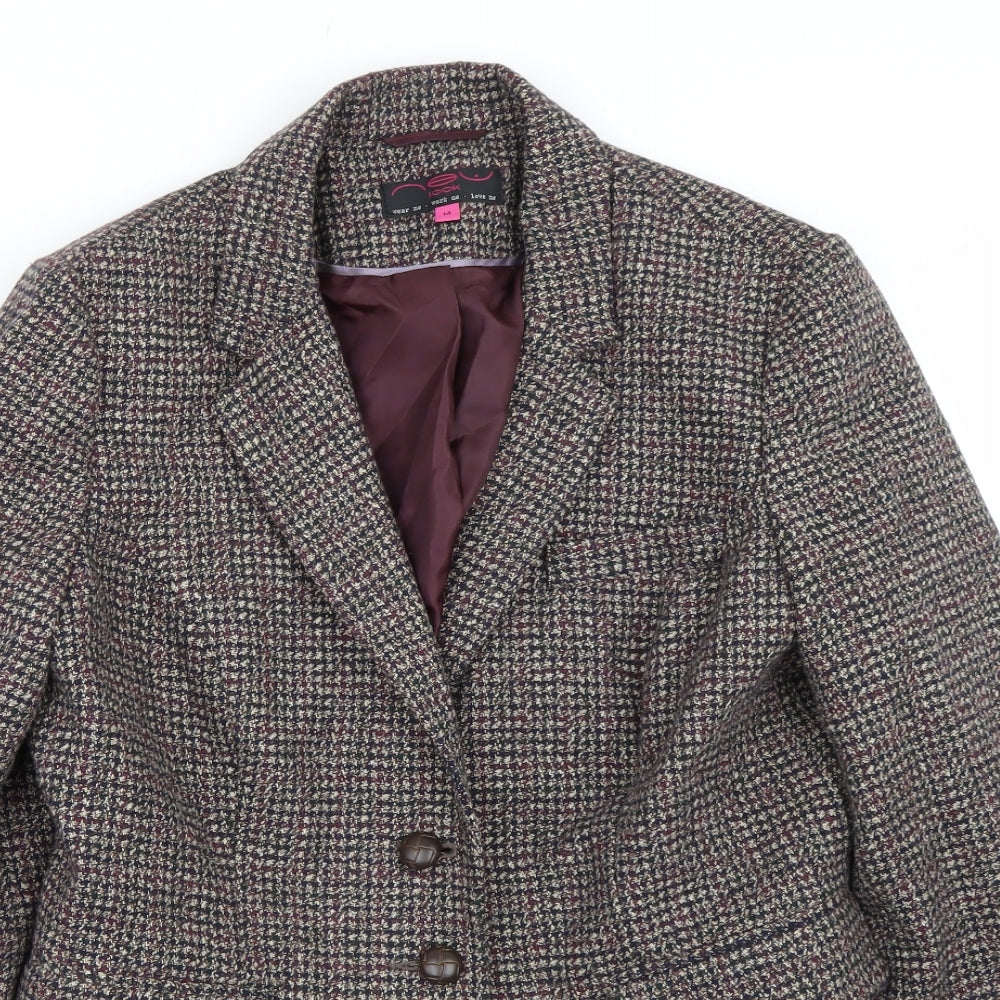 New Look Womens Brown  Tweed Jacket Suit Jacket Size 14