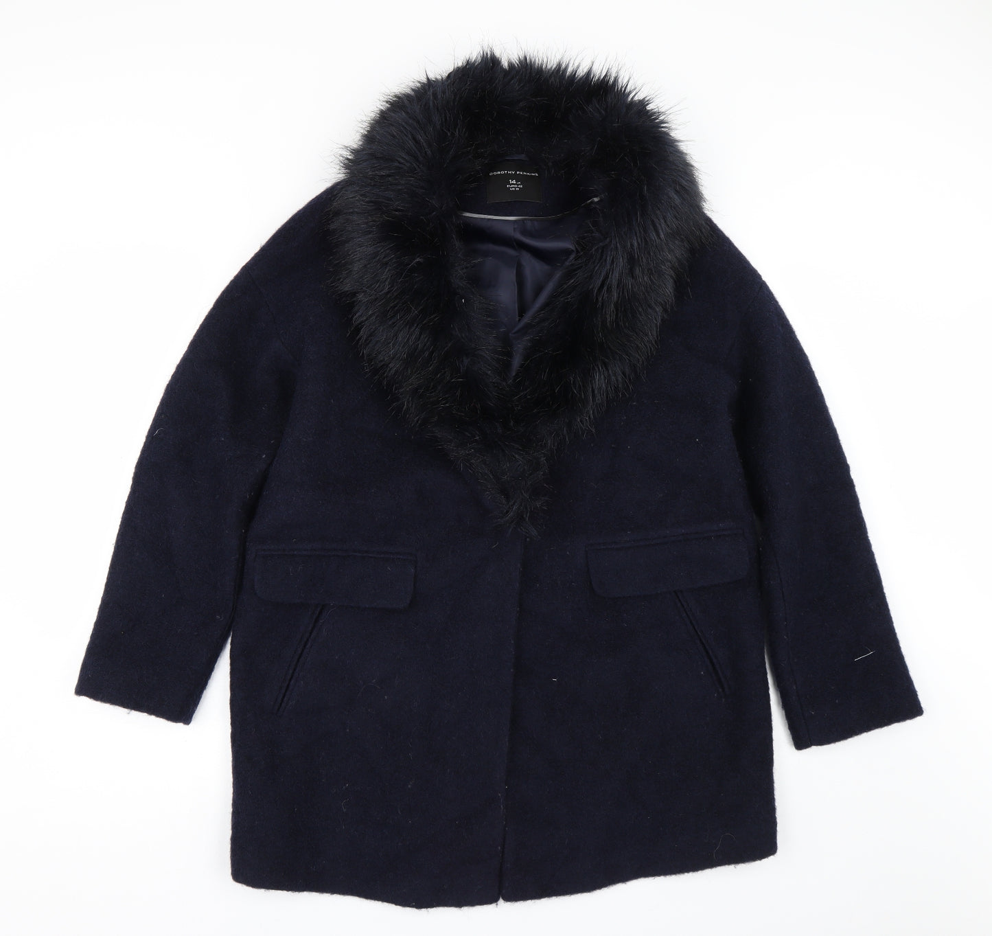 Dorothy Perkins Womens Blue   Overcoat Coat Size 14