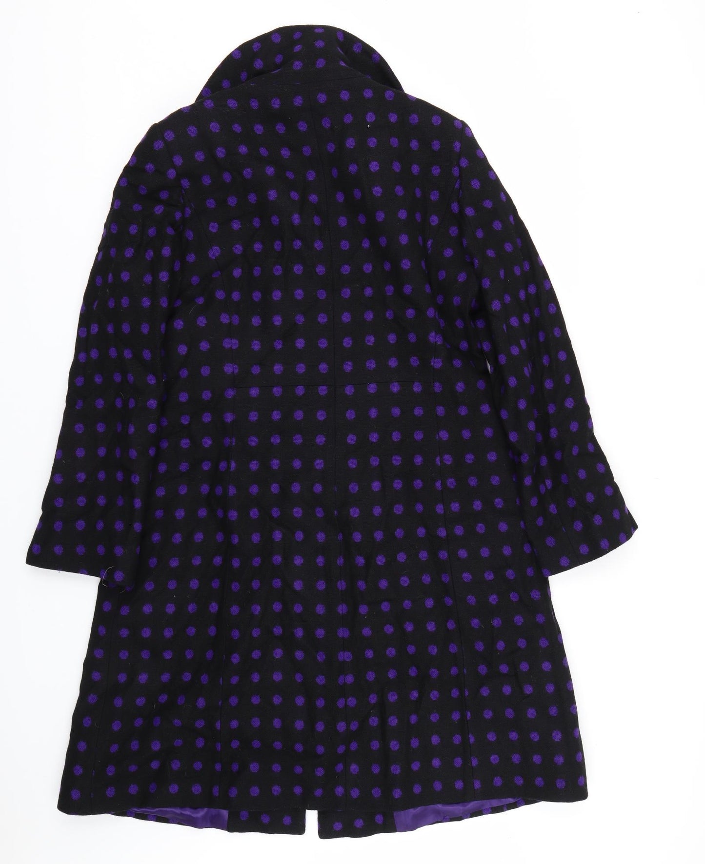 Hobbs Womens Black Polka Dot  Trench Coat Coat Size 14