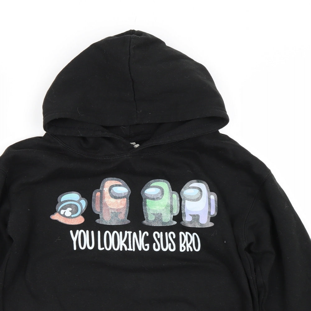 Preworn Boys Black   Pullover Hoodie Size 12-13 Years  - Among Us