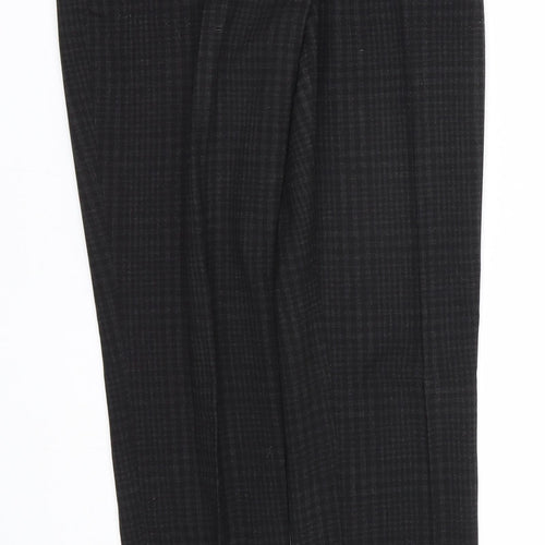 H&M Womens Black Check  Trousers  Size 4 L25 in