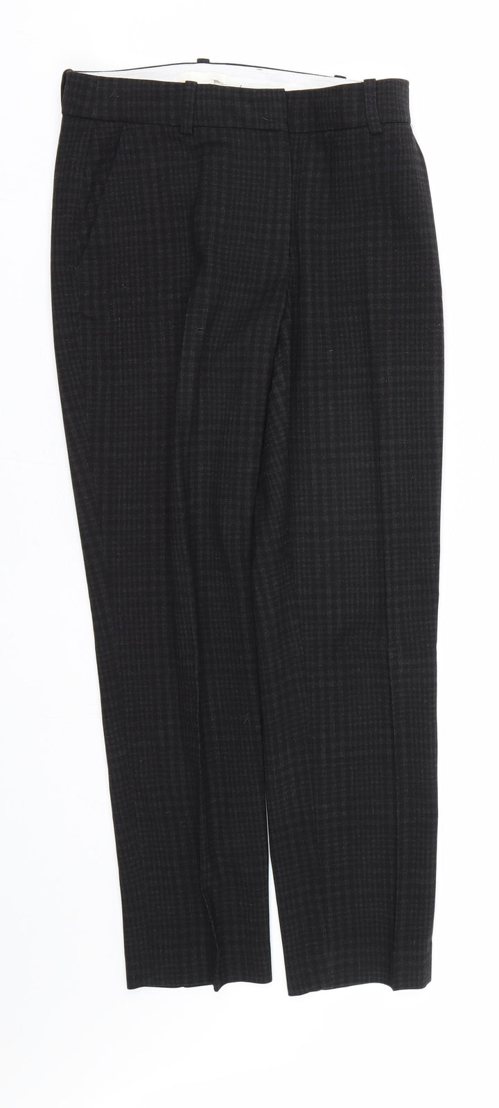 H&M Womens Black Check  Trousers  Size 4 L25 in