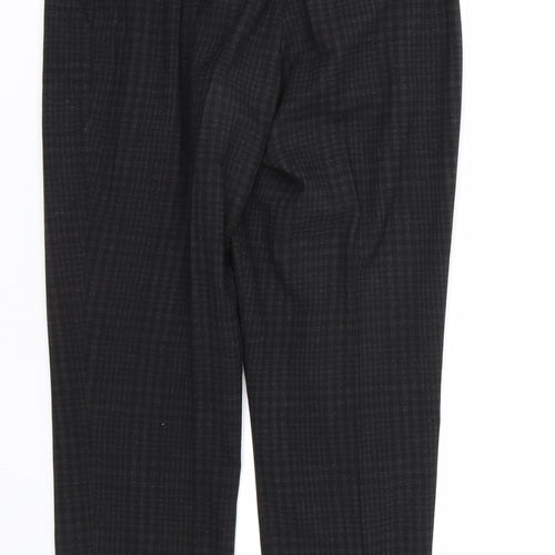 H&M Womens Black Check  Trousers  Size 4 L25 in