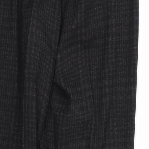 H&M Womens Black Check  Trousers  Size 4 L25 in
