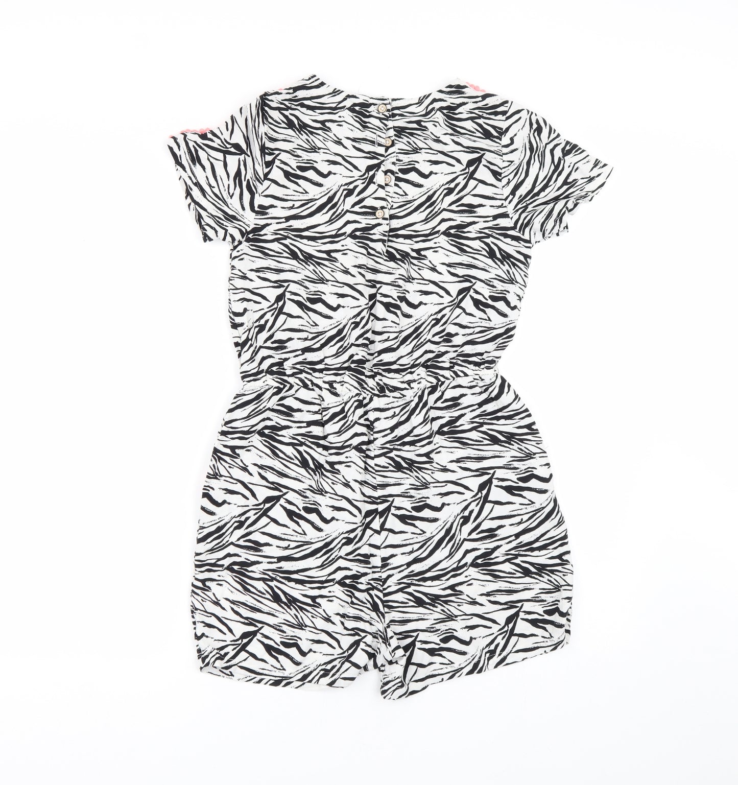 TU Girls White Animal Print  Playsuit One-Piece Size 13 Years