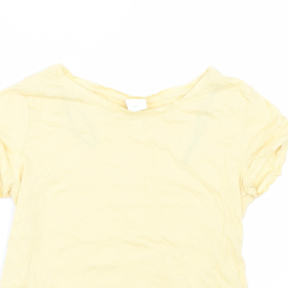 H&M Womens Yellow   Basic T-Shirt Size XS